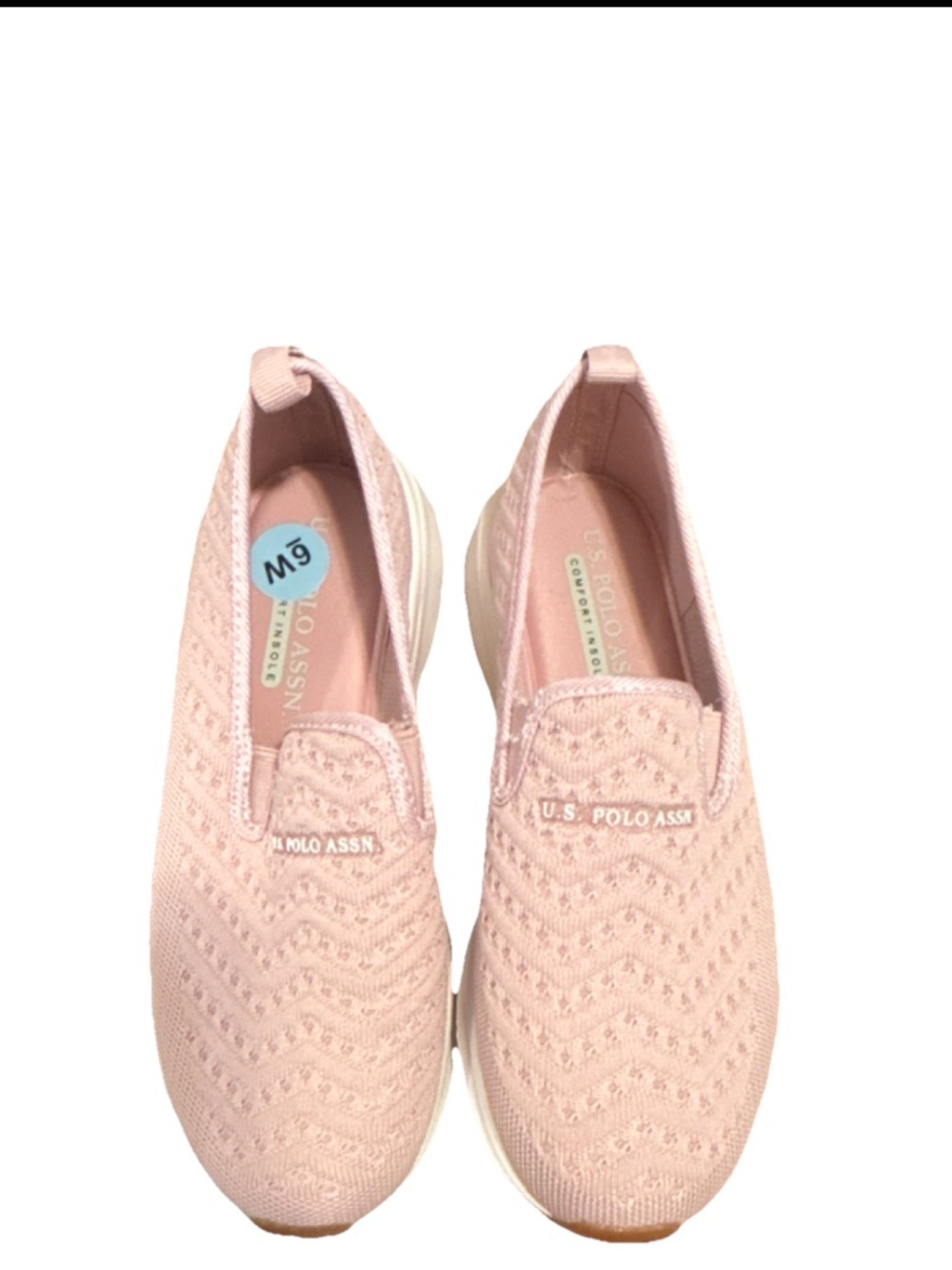 U.S. Polo Assn. Women's Knit Slip-On Sneakers - Blush Pink